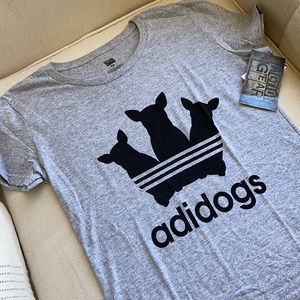 ADIDAS PUN "ADIDOGS" GREY T SHIRT
